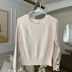 NWOT Cropped Cream Sweater with Button Detail
